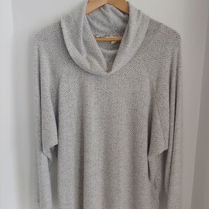 Peyton Primrose Women's Cowl Neck Sweater Heathered Grey Size L